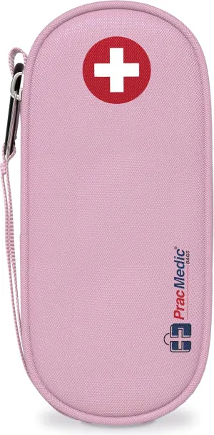 PracMedic Bags EpiPen Carry Case- Insulated Compact Epi Pens Carrying Case holds 2 Epipens or Auvi-Q, Inhaler, Antihistamine Meds for Immediate Access to Allergy Medications During Emergencies (Pink)