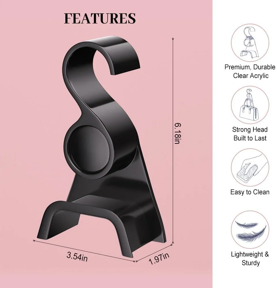 Premium Acrylic Purse Hanger Closet Set of 3, Purse Organizer for Closet Black, Purse Hanger Hook for Organizer Storage Purses Tote Bag Backpacks Handbags