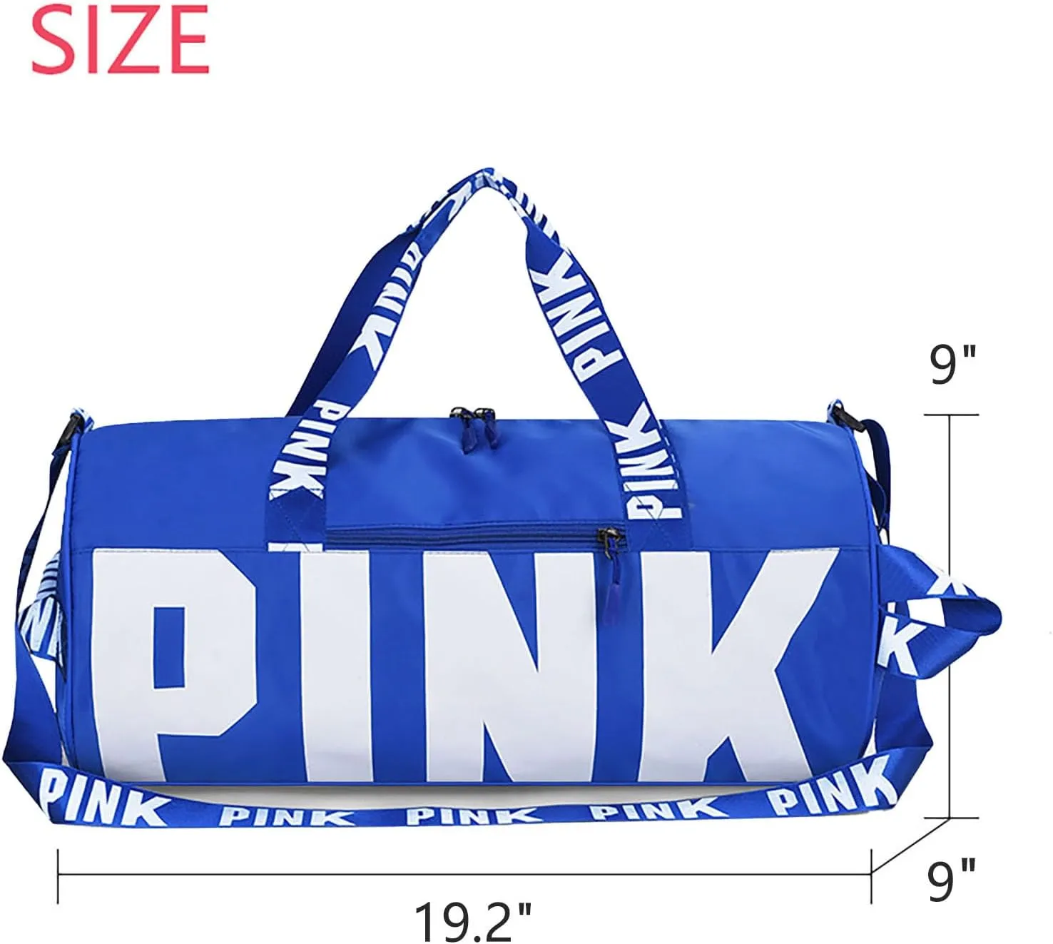 Printed Travel Tote Bag Dry Wet Separation Sports Duffels Bag with Shoes Compartment Weekender Bag for Women and Men (Blue)