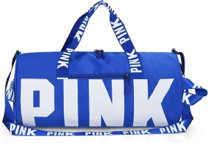 Printed Travel Tote Bag Dry Wet Separation Sports Duffels Bag with Shoes Compartment Weekender Bag for Women and Men (Blue)