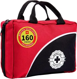Protect Life Survival First Aid Kit for Home/Business, Camping Survival Kits | Mini Travel First Aid Kit | Camping Equipment | Small Kits for Car | Outdoor Emergency Survivals Pack