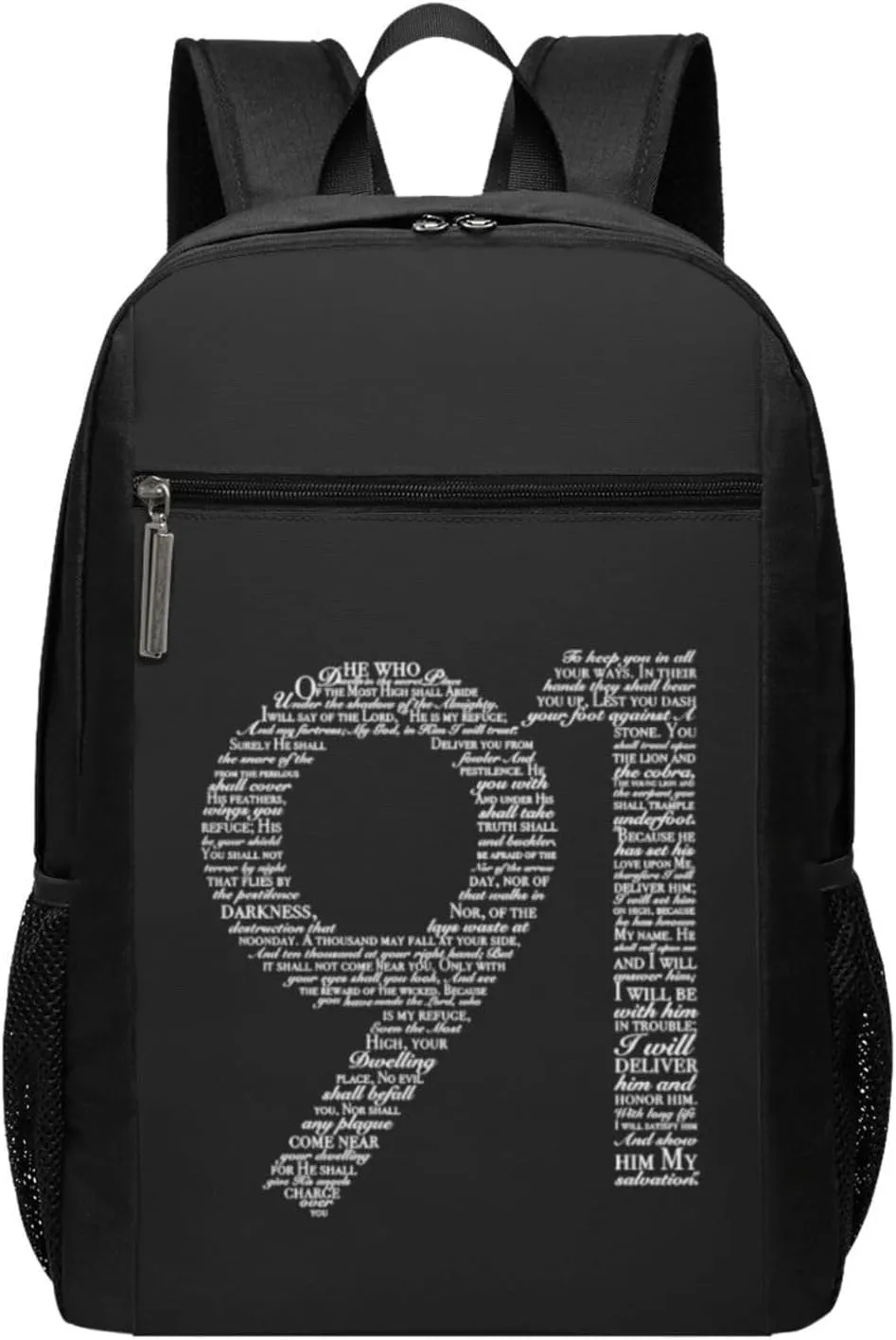 Psalm 91 Travel Laptop Backpack, Business Anti Theft Slim Sturdy Laptops Backpacks, College Computer Bag Gift for Men & Women Fits 17 Inch Notebook,Black