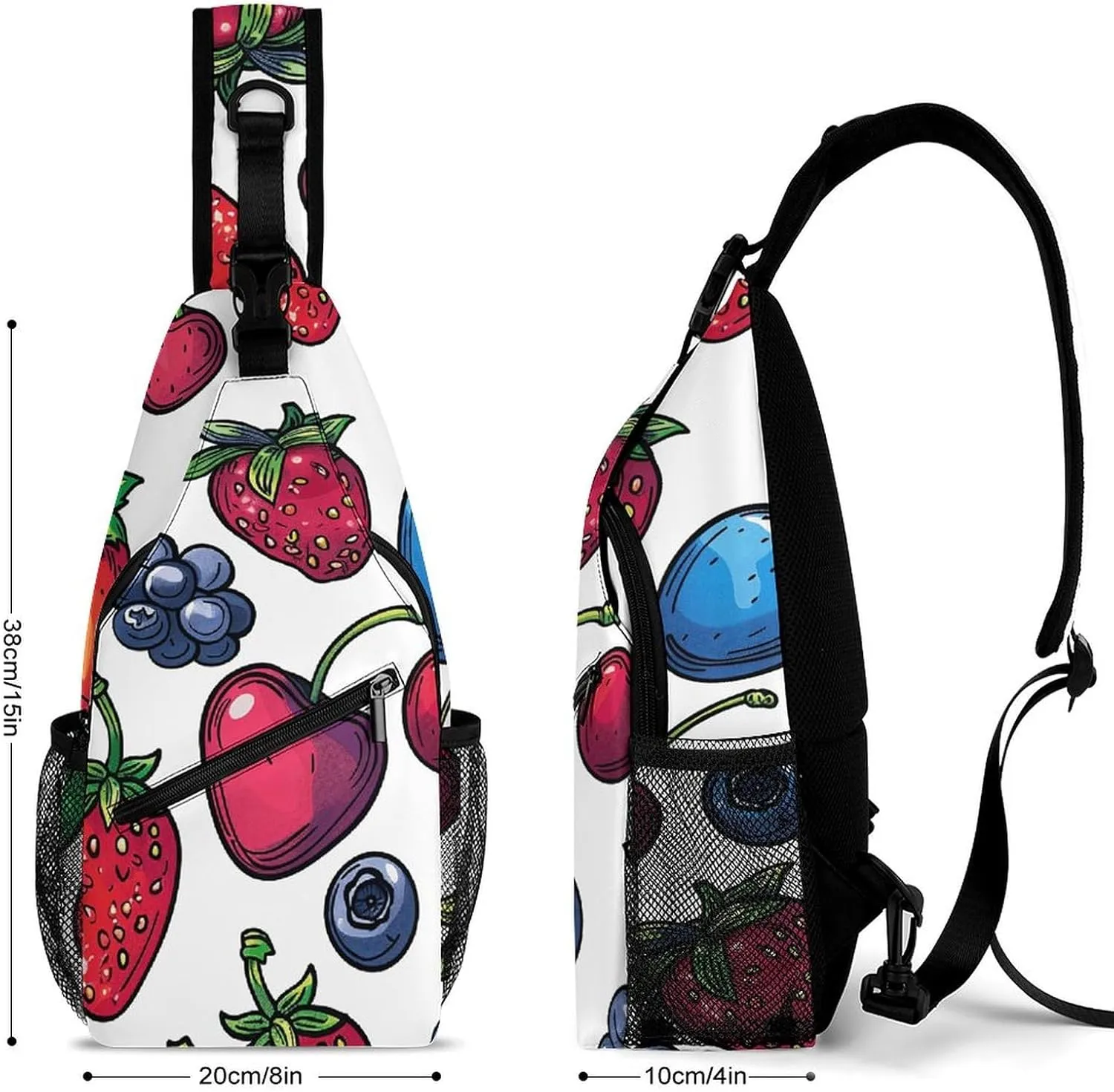 Purple Love Pattern Sling Bag Lightweight Crossbody Chest Pack Travel Shoulder Bag with Adjustable Strap