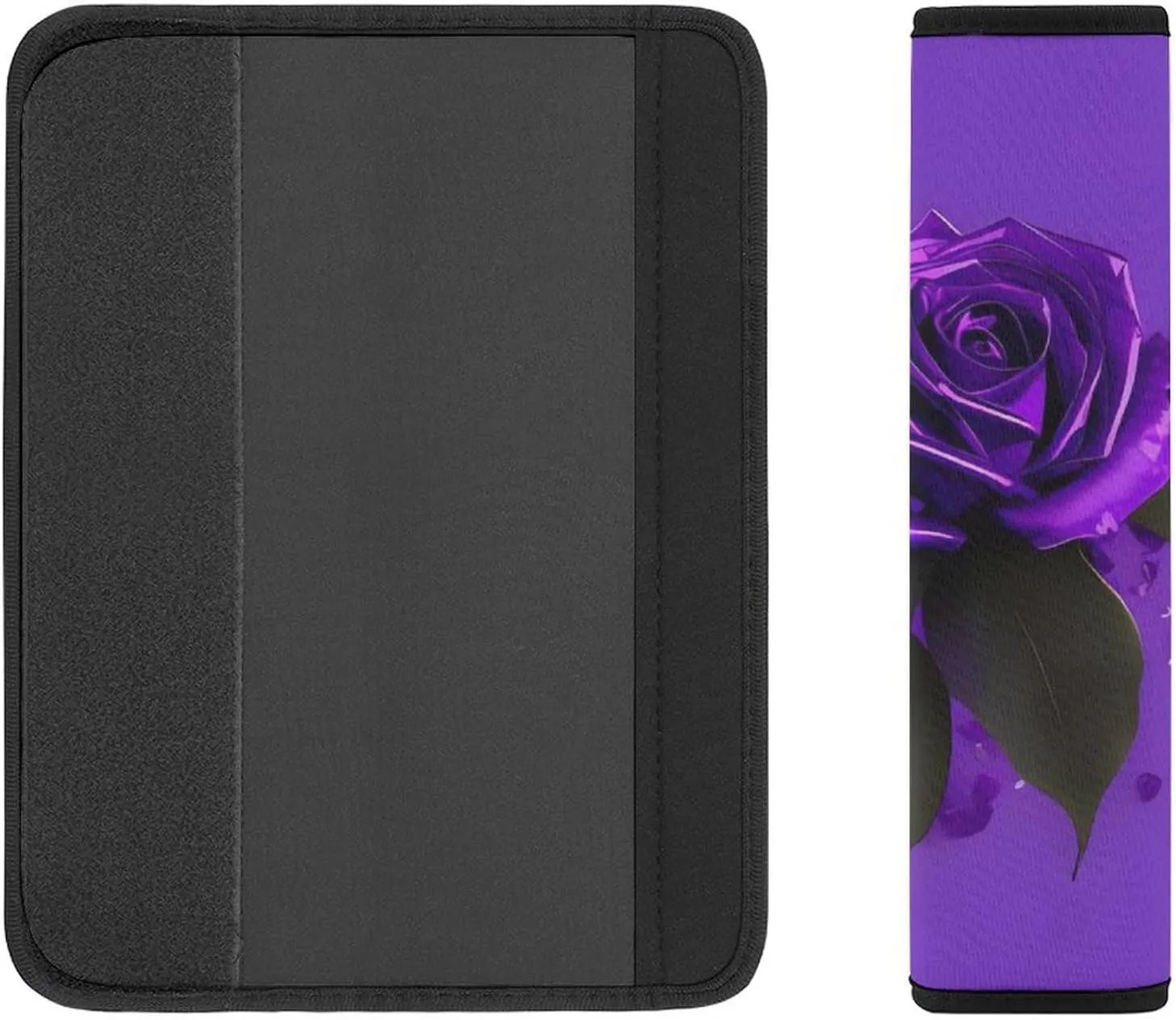 Purple Rose Print Auto Seat Belt Cover 2PCS Universal Car Seat Belt Shoulder Protector Pad, Protect Your Shoulders and Neck for Car Seat Belt, Shoulder Bag, Backpack