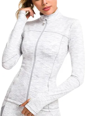 QUEENIEKE Womens Running Jackets Athletic Workout Scrub Jacket Track Full Zip Up Gym for Women Yoga Top