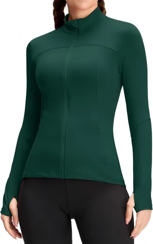 QUEENIEKE Womens Running Jackets Athletic Workout Scrub Jacket Track Full Zip Up Gym for Women Yoga Top