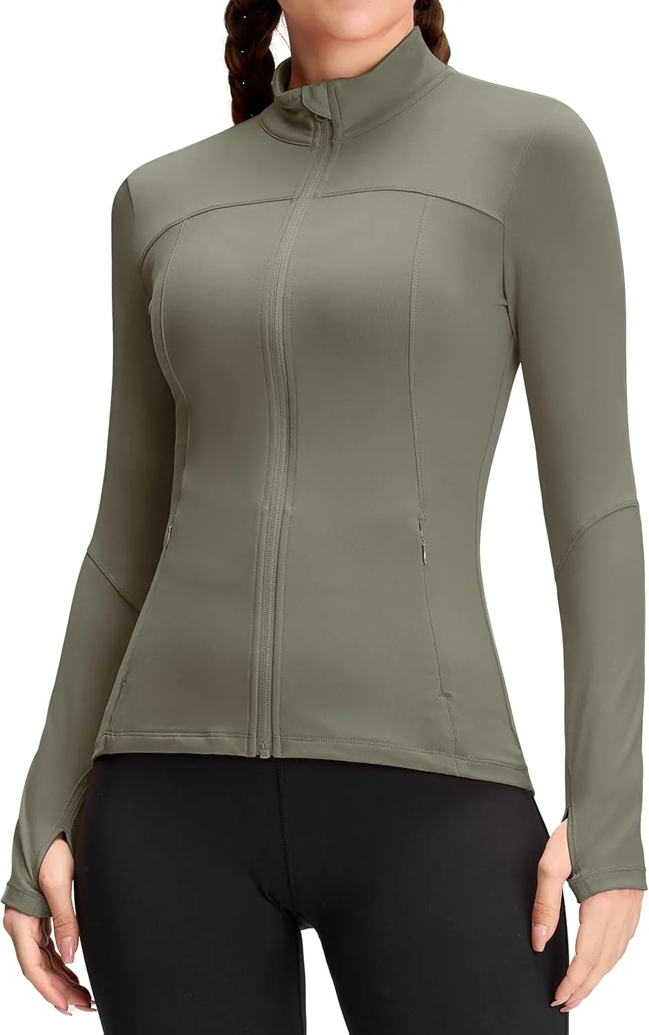 QUEENIEKE Womens Running Jackets Athletic Workout Scrub Jacket Track Full Zip Up Gym for Women Yoga Top