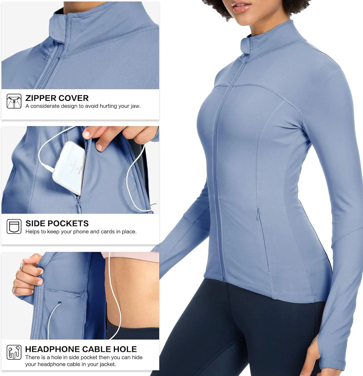 QUEENIEKE Womens Running Jackets Athletic Workout Scrub Jacket Track Full Zip Up Gym for Women Yoga Top