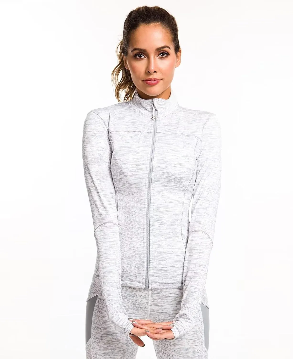 QUEENIEKE Womens Running Jackets Athletic Workout Scrub Jacket Track Full Zip Up Gym for Women Yoga Top