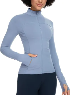 QUEENIEKE Womens Running Jackets Athletic Workout Scrub Jacket Track Full Zip Up Gym for Women Yoga Top