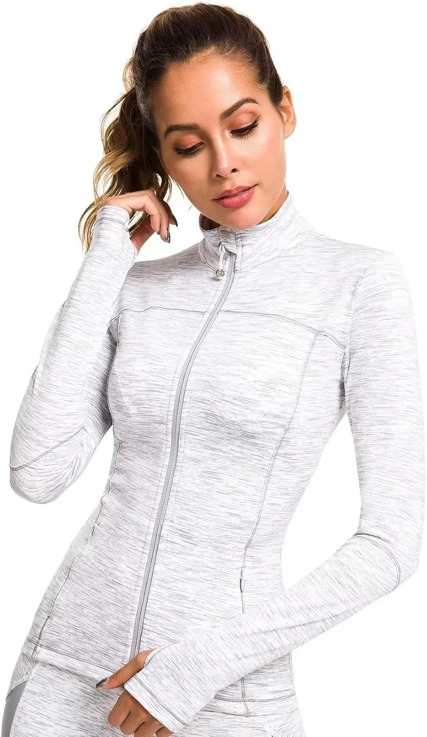 QUEENIEKE Womens Running Jackets Athletic Workout Scrub Jacket Track Full Zip Up Gym for Women Yoga Top