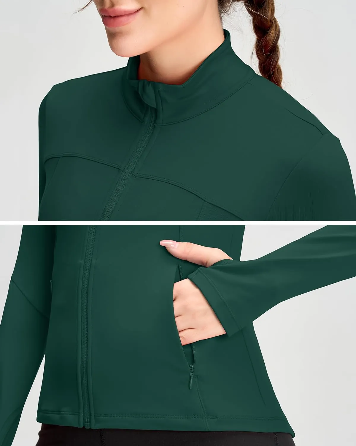 QUEENIEKE Womens Running Jackets Athletic Workout Scrub Jacket Track Full Zip Up Gym for Women Yoga Top