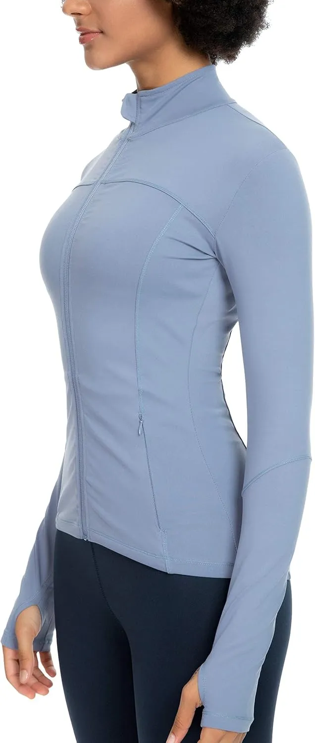 QUEENIEKE Womens Running Jackets Athletic Workout Scrub Jacket Track Full Zip Up Gym for Women Yoga Top