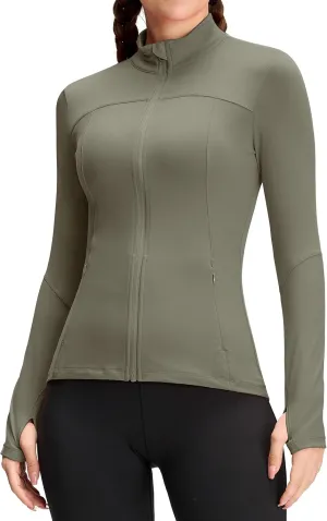 QUEENIEKE Womens Running Jackets Athletic Workout Scrub Jacket Track Full Zip Up Gym for Women Yoga Top