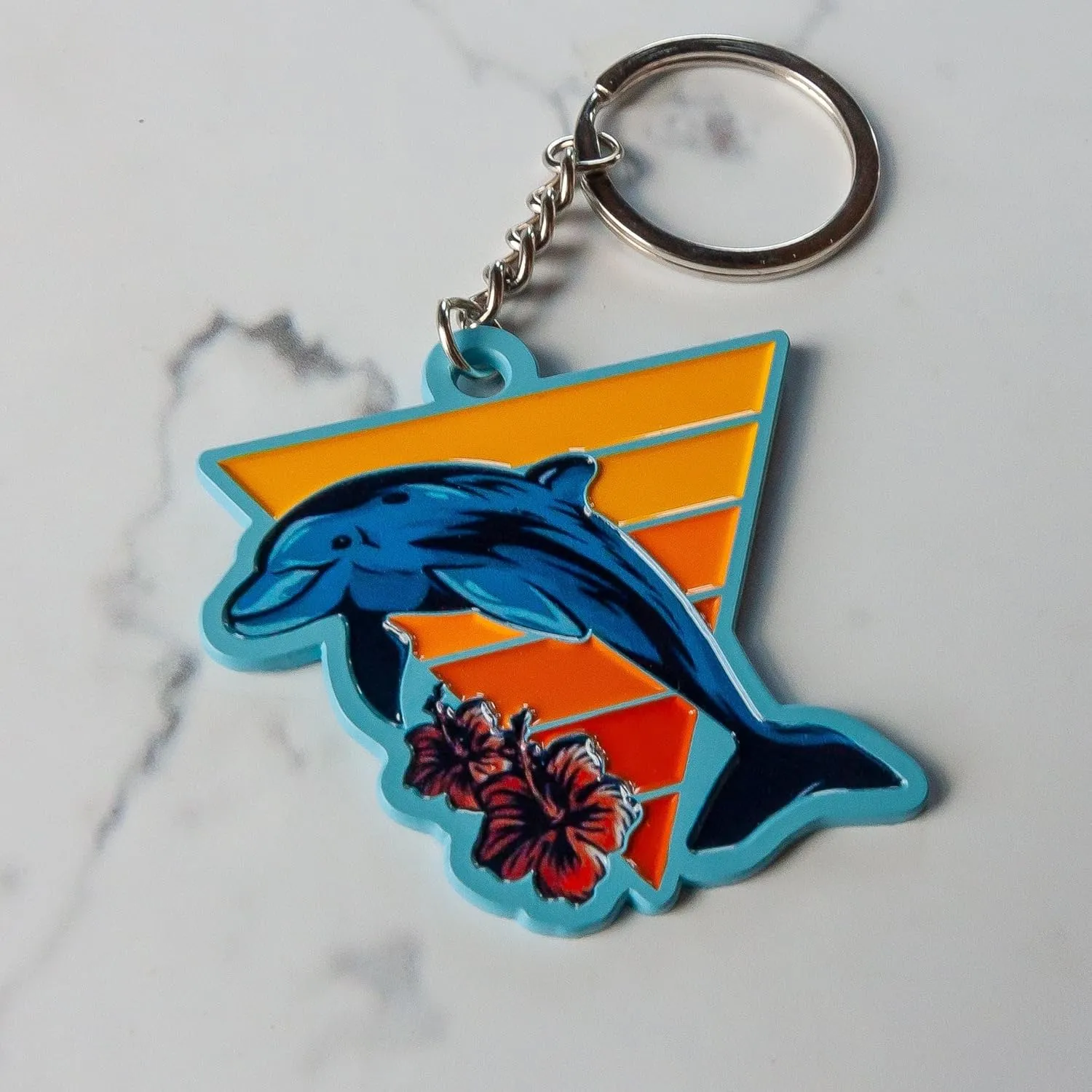 R and R Imports Canoa Beach Ecuador Souvenir Dolphin Tropical Beach Metal Keychain Parent
