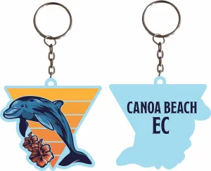R and R Imports Canoa Beach Ecuador Souvenir Dolphin Tropical Beach Metal Keychain Parent