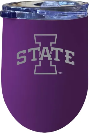 R and R Imports Iowa State Cyclones 12 oz Etched Insulated Wine Stainless Steel Tumbler Purple Officially Licensed Collegiate Product