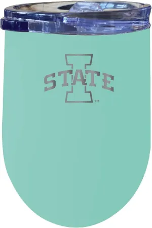 R and R Imports Iowa State Cyclones 12 oz Etched Insulated Wine Stainless Steel Tumbler Seafoam Officially Licensed Collegiate Product