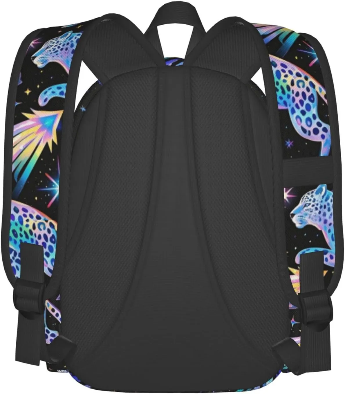 Rainbow Leopard with Meteors Adult Backpacks 16 Inch Laptop Backpack Double Shoulder Bag for Work Travel Gifts