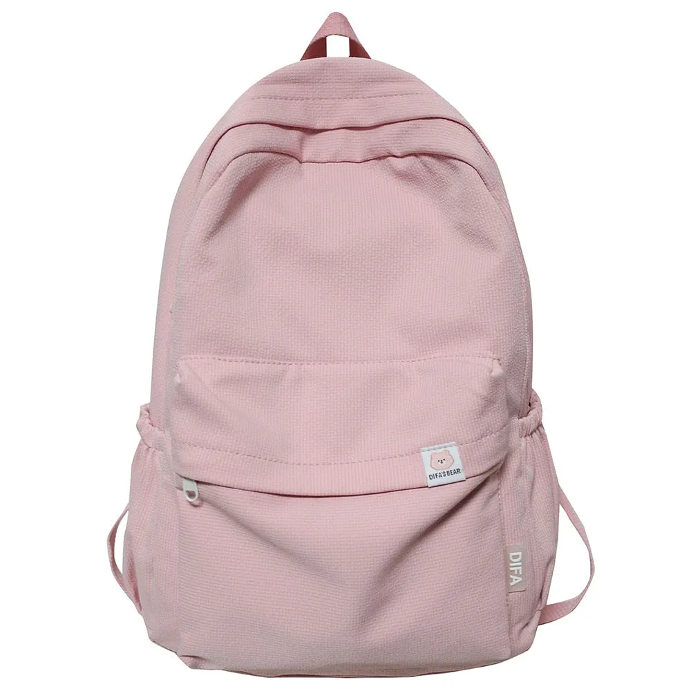 Realaiot Female Kawaii College Bag Cotton Fabric Student Women Backpacks Cool Teenage Girl School Bag Cute Ladies Fashion Backpack Trendy