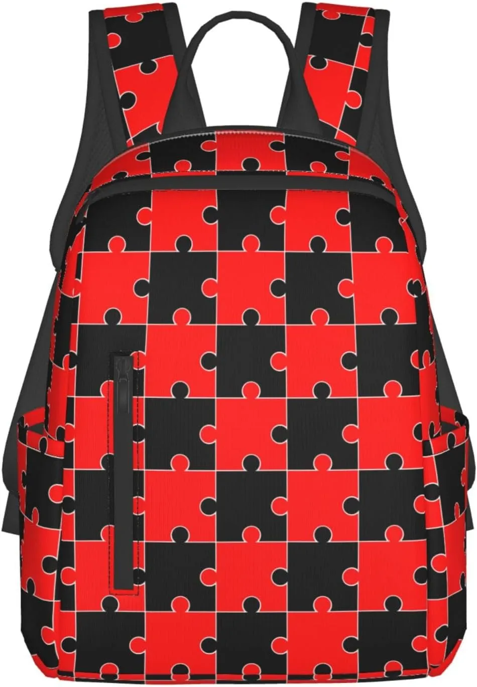 Red Black Puzzle Backpacks 15 Inch Laptop Backpack Multipurpose Double Shoulder Bag for Men Women Gifts