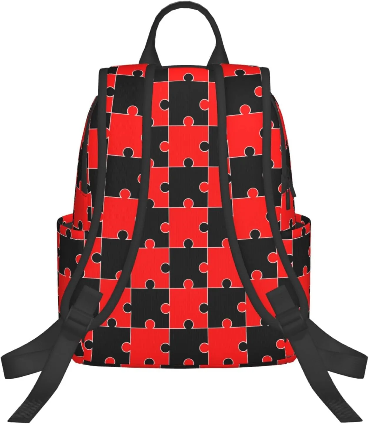 Red Black Puzzle Backpacks 15 Inch Laptop Backpack Multipurpose Double Shoulder Bag for Men Women Gifts
