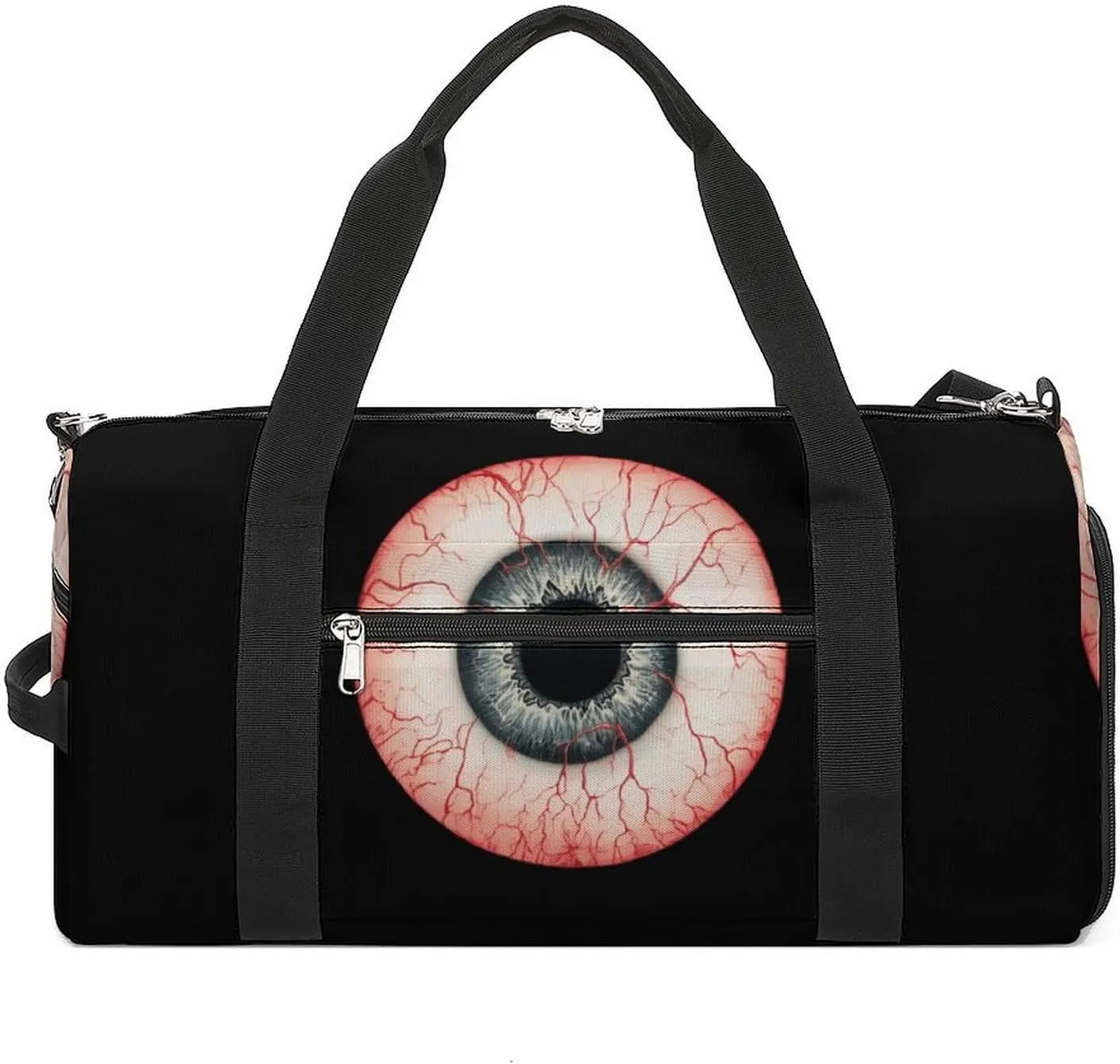 Red Eyeball Unisex Gym Bag Waterproof Sports Duffels Travel Gear With Laundry Shoe Compartment