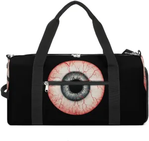 Red Eyeball Unisex Gym Bag Waterproof Sports Duffels Travel Gear With Laundry Shoe Compartment