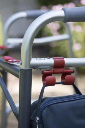 Red - Strong, Durable, and Lightweight Innovative Multi-Use Hook for Diaper Bags, Backpacks, Purses, Grocery Bags; Use on Baby Strollers, Shopping Carts, Walkers, Chairs