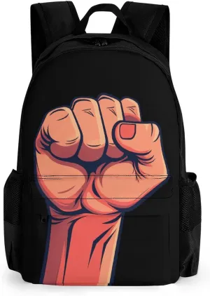 Resist Fist Funny Pride Laptop Backpacks 16 Inch Travel Shoulder Bag Multipurpose Casual Hiking Daypack