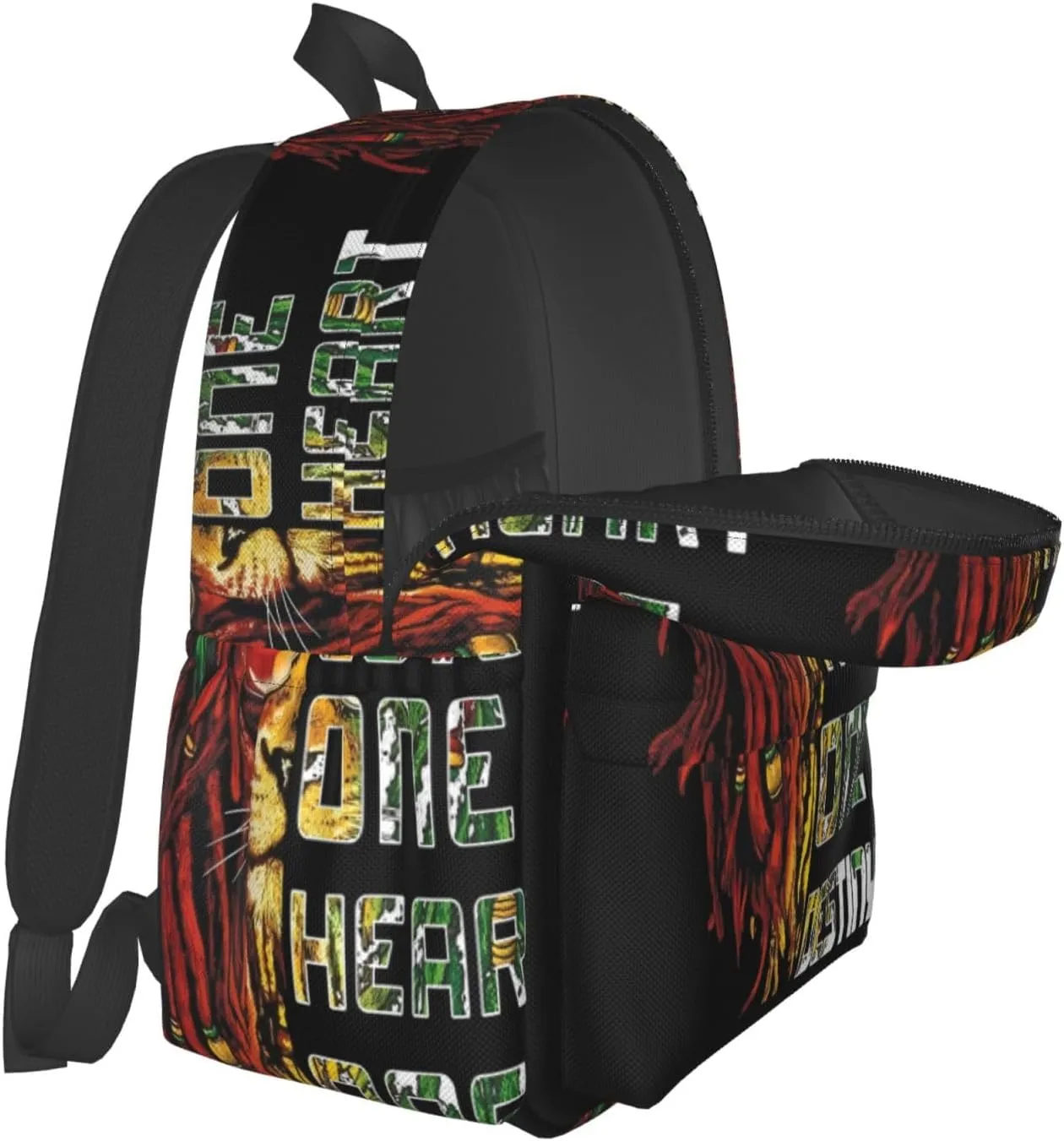 Retro Lion One Loves Heart Destiny Casual Backpacks Large Travel Backpack Laptop Rucksack Sports Daypack Adjustable Strap Bag for Camping Hiking