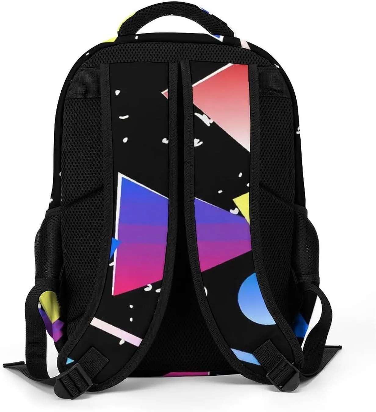 Retro Memphis Geometric Large Capacity, Lightweight, And Stylish Pocket Double Backpack