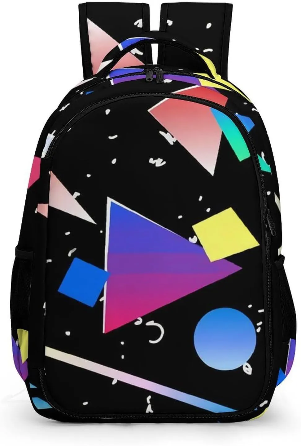 Retro Memphis Geometric Large Capacity, Lightweight, And Stylish Pocket Double Backpack