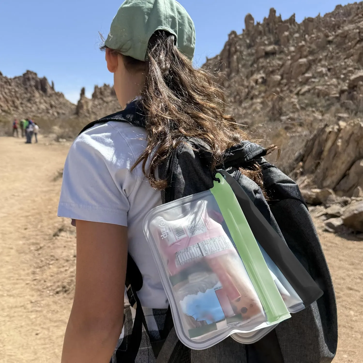 (re)zip On-The-Go Take Me Along Clip-On Bags with 2 Carabiners, Reusable, Lightweight, Compact, Airtight Closure, Water-Resistant, Travel-Friendly, Holds Wallet, Keys, Phone & Essentials