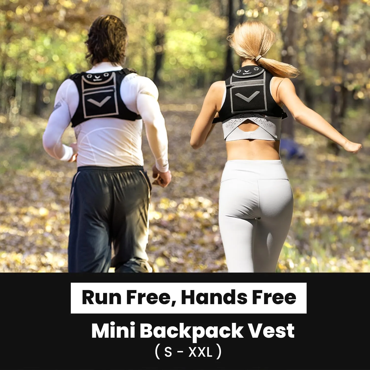 Running Mini Backpack Vest for Men & Women - Hi-viz gear, Holds Valuables, any Phone - Ideal for Fitness, Walking, Cycling!