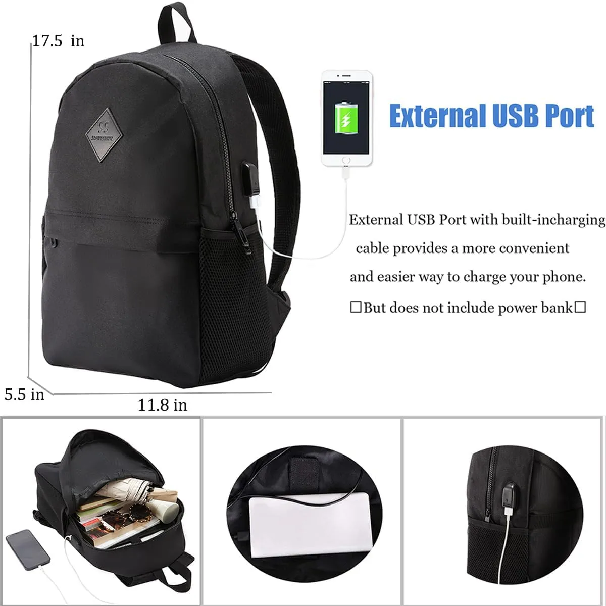 SAGIV&SAHEN School Backpack for Teens Girls Boys Classical Basic Lightweight Bookbag for Teenage Casual Laptop Backpacks
