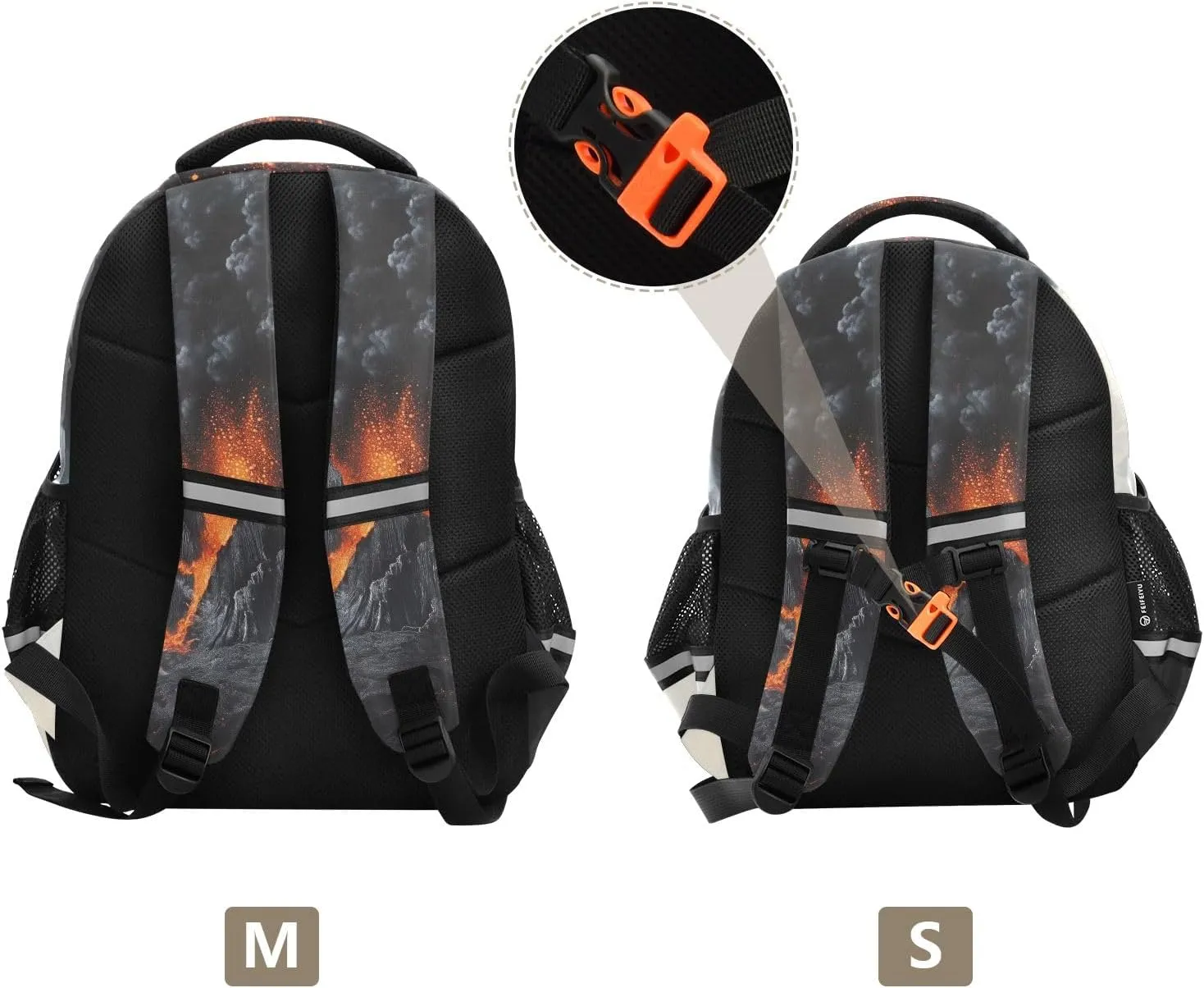 School Backpack for Boys Teen Bookbag Book Bags Volcano Eruption Casual Daypack Travel High Middle School Student