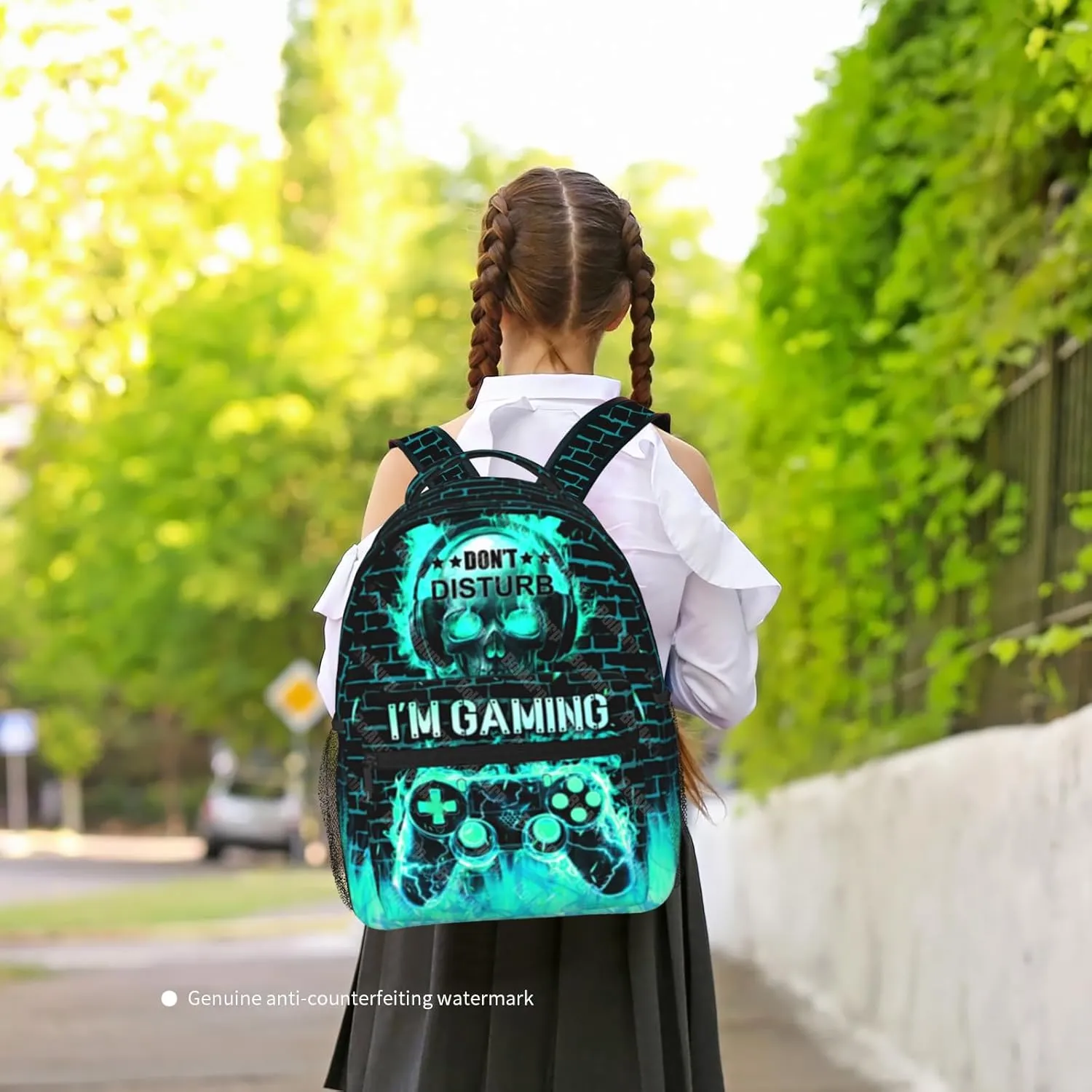 School Backpack for Boys Video Game Boys Backpack for Kids Children Teens Elementary Middle School - Students Bookbag Ages 6-18, Waterproof Adjustable Game Bookbag Travel Daypack