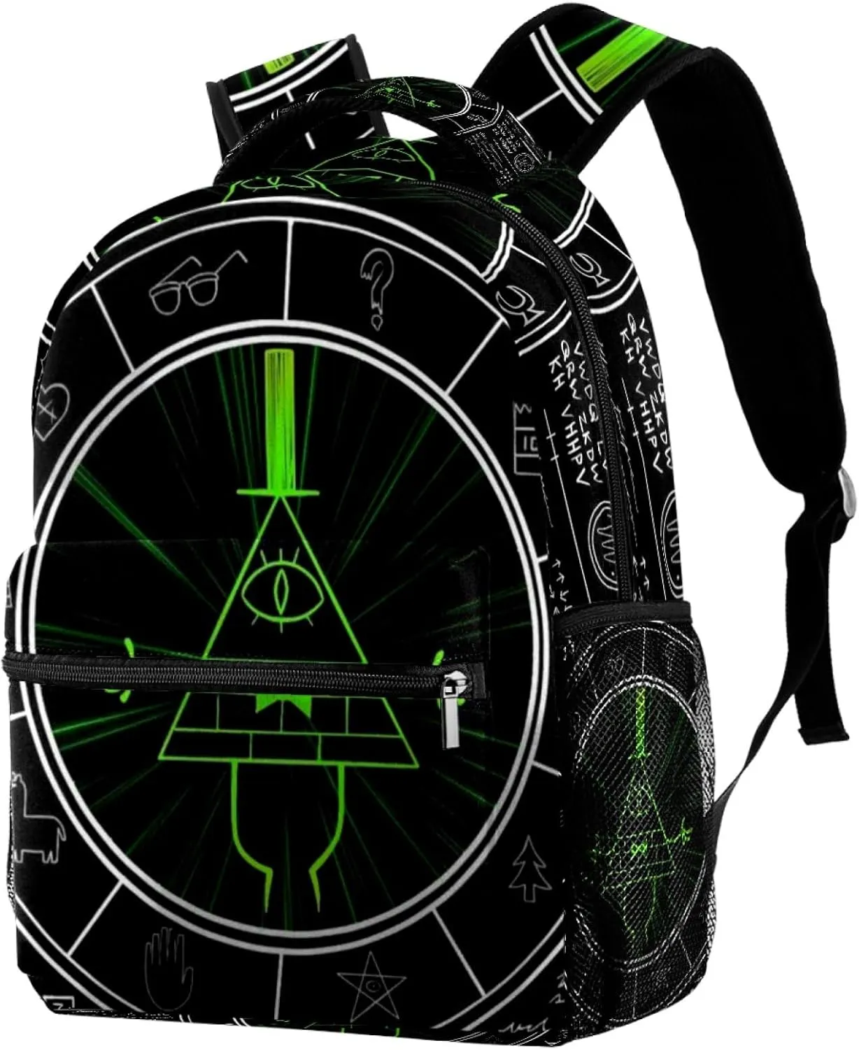 School Backpack for Girls Boys, Bill Cipher Elementary School Bags Lightweight Travel Rucksack Laptop Backpacks