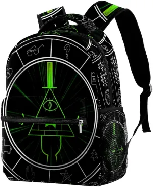 School Backpack for Girls Boys, Bill Cipher Elementary School Bags Lightweight Travel Rucksack Laptop Backpacks