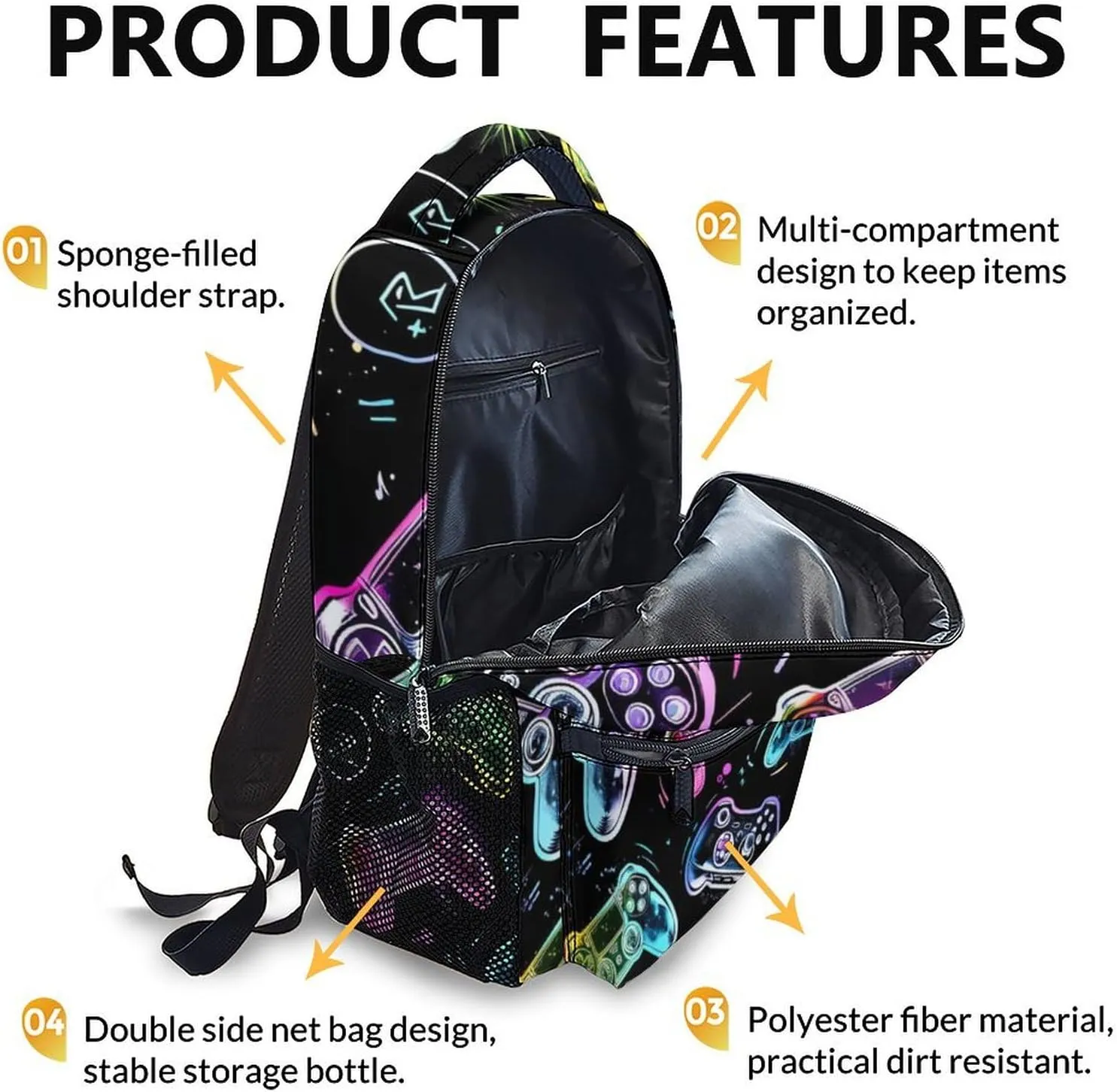 School Backpacks for Boys, Gamer Boys Backpack for Kids, 17" Kids Backpacks for Preschool Elementary Kindergarten School Travel