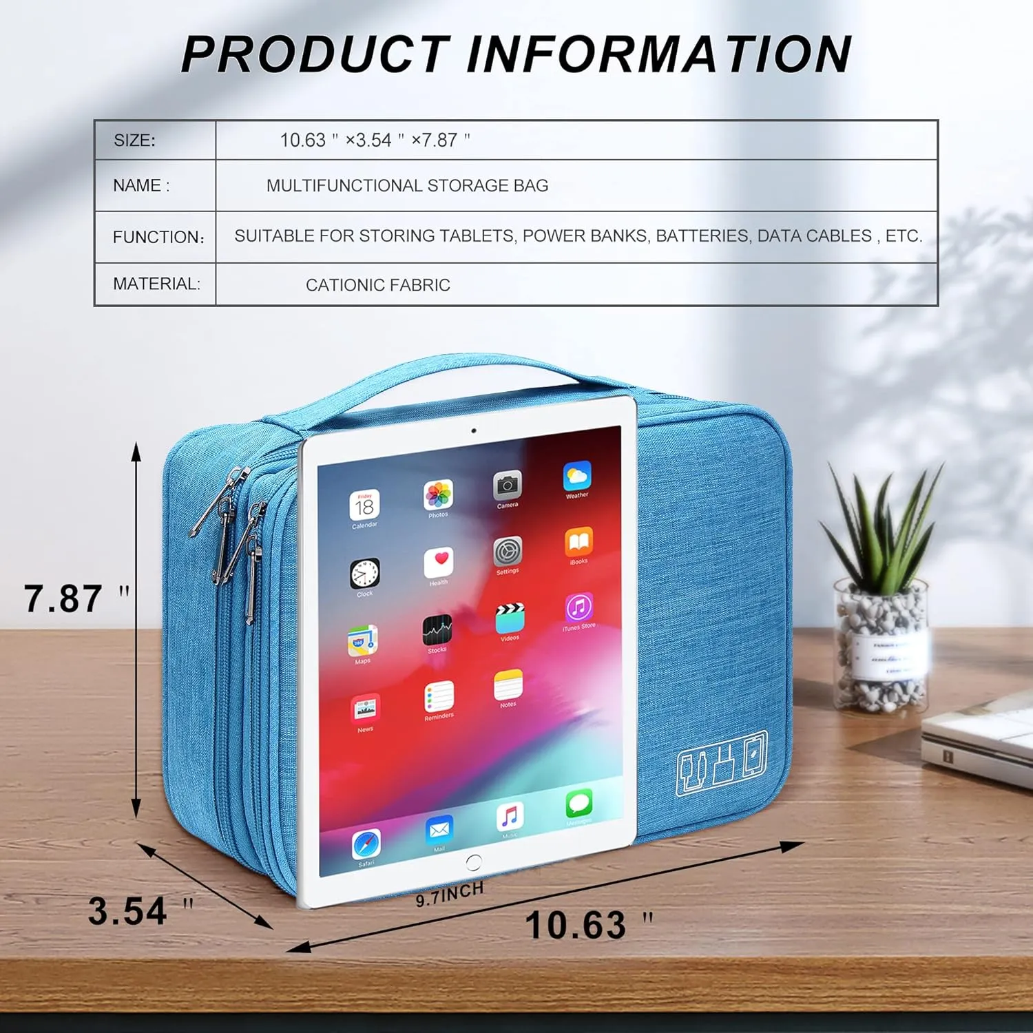 SELLYFELLY Electronic Bag Travel Cable Accessories Bag Waterproof Double Layer Electronics Organizer Portable Storage Case for Cable, Cord, Charger, Phone, Adapter, Power Bank, Kindle, Hard Drives