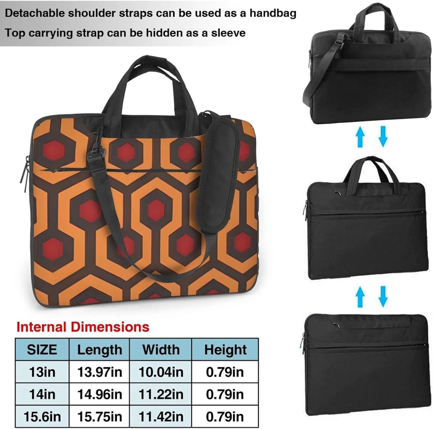 Shining Overlook Laptop Shoulder Bag Portable Laptop Bag Laptop Case Crossbody Briefcase w/Strap Handle