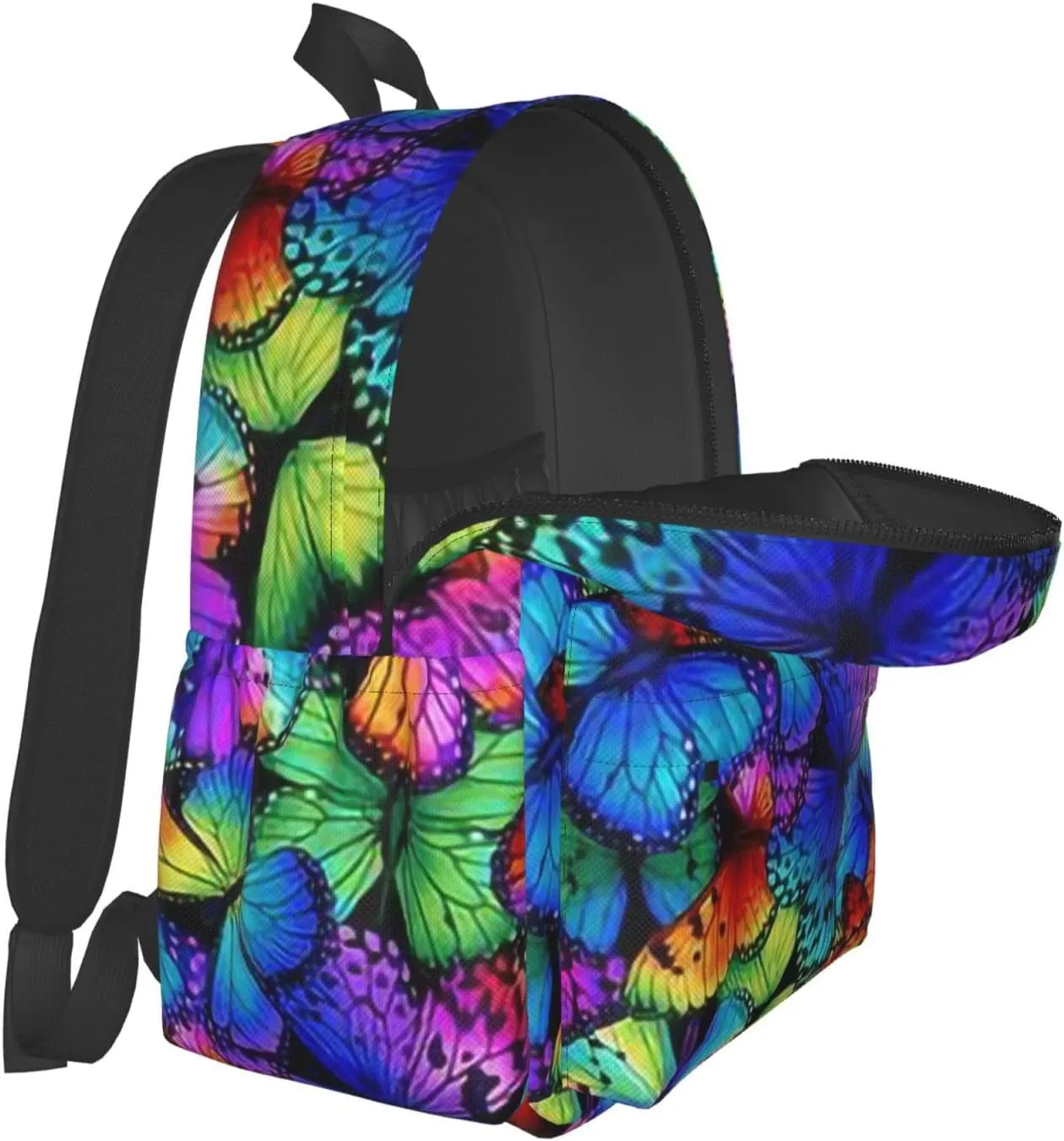 Shoggoth Backpack 17 Inch Colored Butterflies Casual Daypack Lightweight Women's Laptop Backpack Campus Travel Bag for Women Hiking