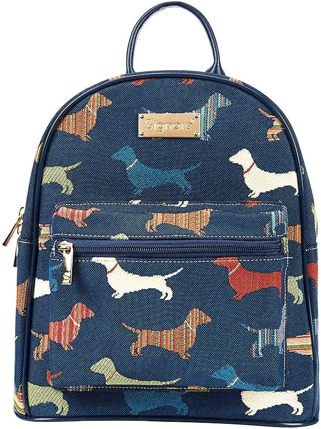 Signare Tapestry Women Backpack Rucksack Casual Daypack With Dachshund Dog (DAPK-DACH)