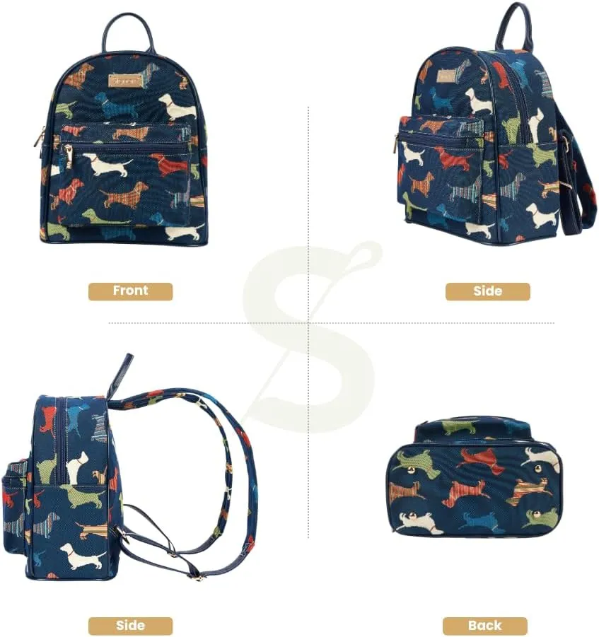 Signare Tapestry Women Backpack Rucksack Casual Daypack With Dachshund Dog (DAPK-DACH)