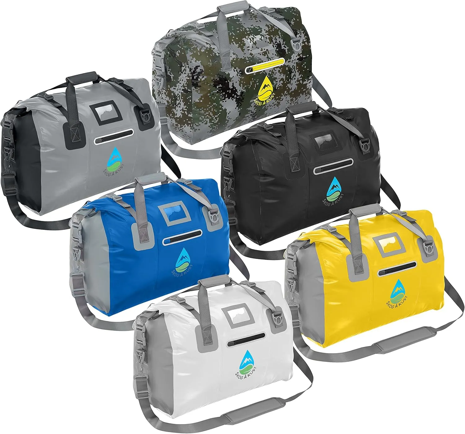Skog Å Kust Duffelsak Heavy Duty Waterproof Duffel - Gear Bag for Sports, Travel, & More - 40L Navy Blue