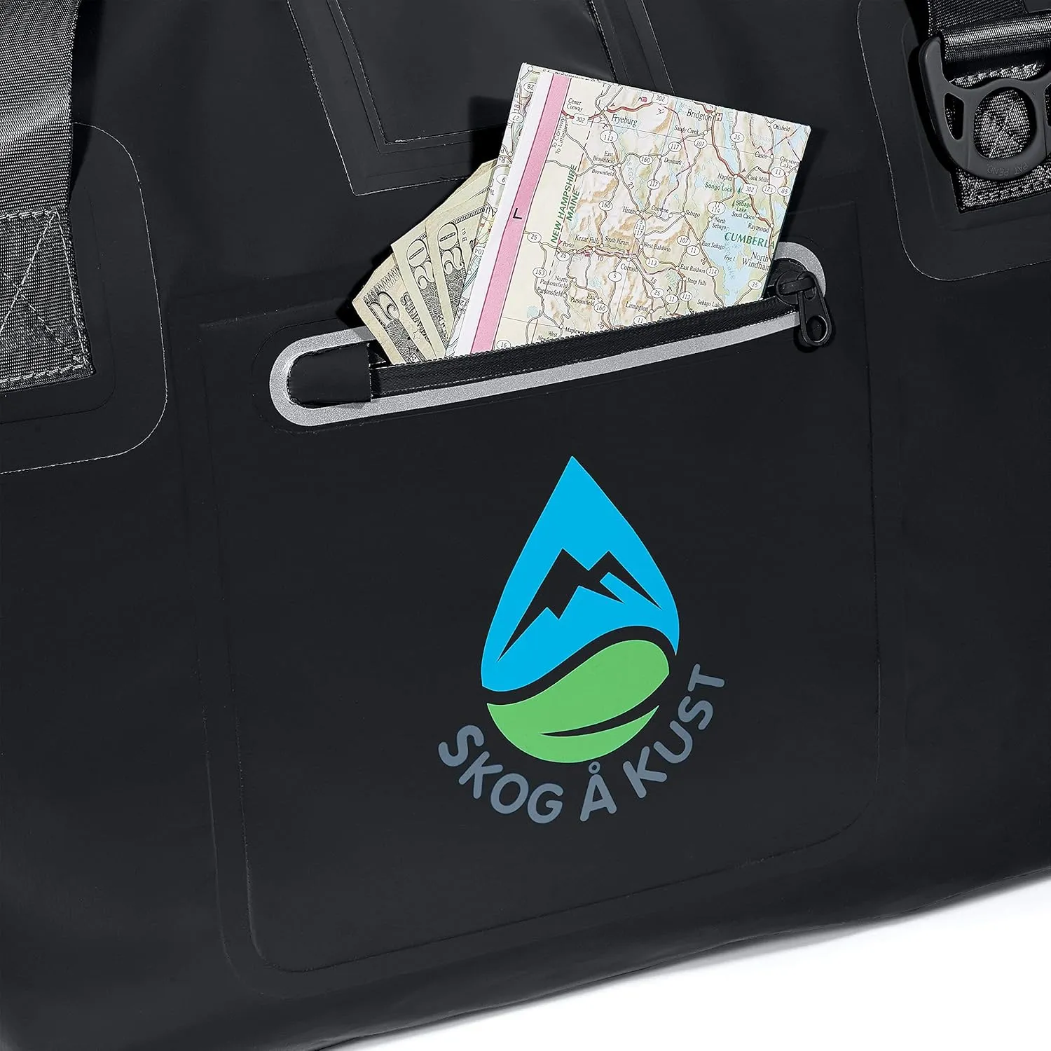 Skog Å Kust Duffelsak Heavy Duty Waterproof Duffel - Gear Bag for Sports, Travel, & More - 60L Black