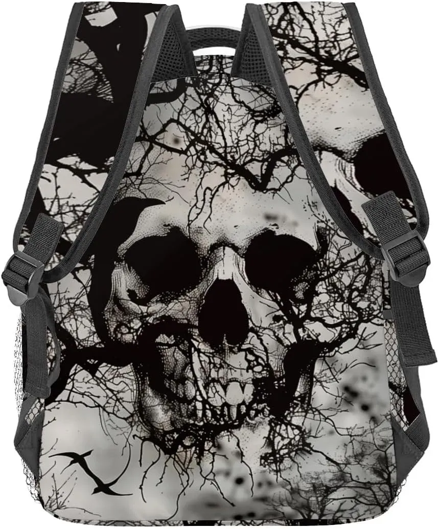 Skull Backpack Travel Backpacks Laptop Rucksack,School Bookbag for Women Kids Boys Girls,Gothic Back Pack Accessories Bags,Ideal Gifts for Work, Outdoor Adventures