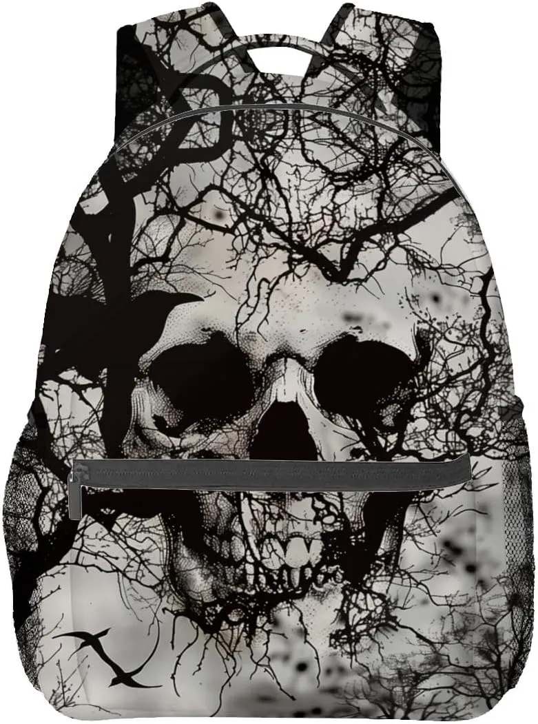 Skull Backpack Travel Backpacks Laptop Rucksack,School Bookbag for Women Kids Boys Girls,Gothic Back Pack Accessories Bags,Ideal Gifts for Work, Outdoor Adventures